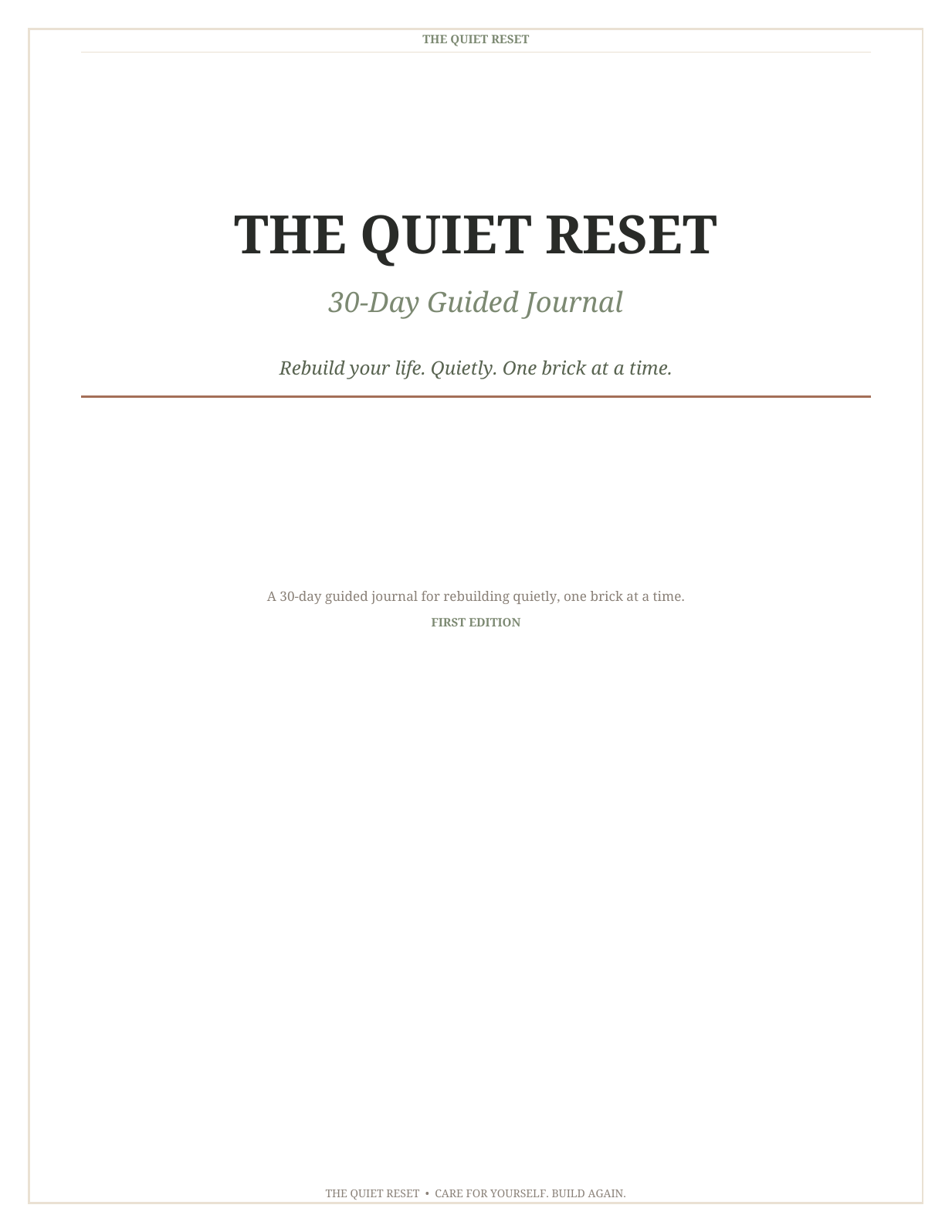 The Quiet Reset 30-Day Guided Journal cover